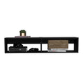 Floating Tv Stand Shelley, Living Room, Black Black 60 69 Inches Particle Board Engineered Wood