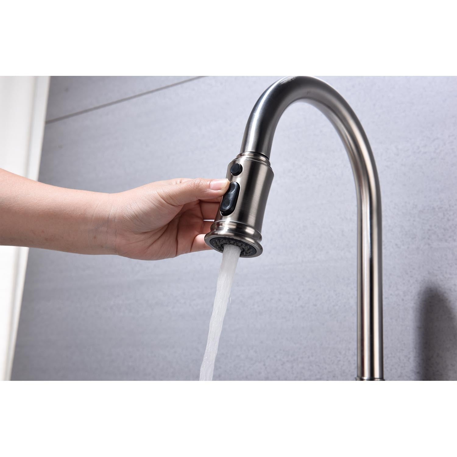 Kitchen Faucet With Pull Down Sprayer Brushed Nickel Stainless Steel