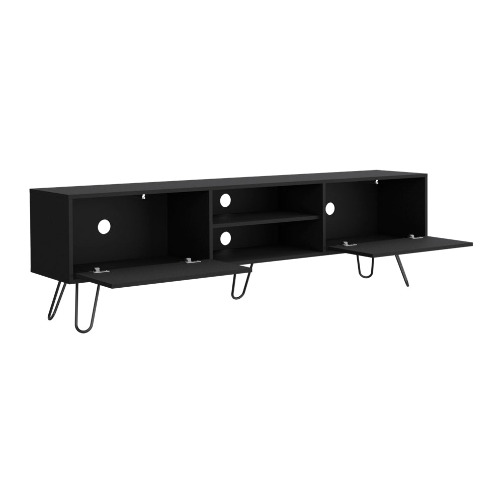 Tv Stand Franklin, Living Room, Black Black 50 59 Inches Particle Board Engineered Wood