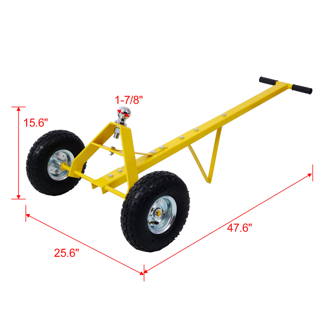 Trailer Dolly With Pneumatic Tires 600 Lb. Maximum Capacity,Yellow Color Yellow Steel