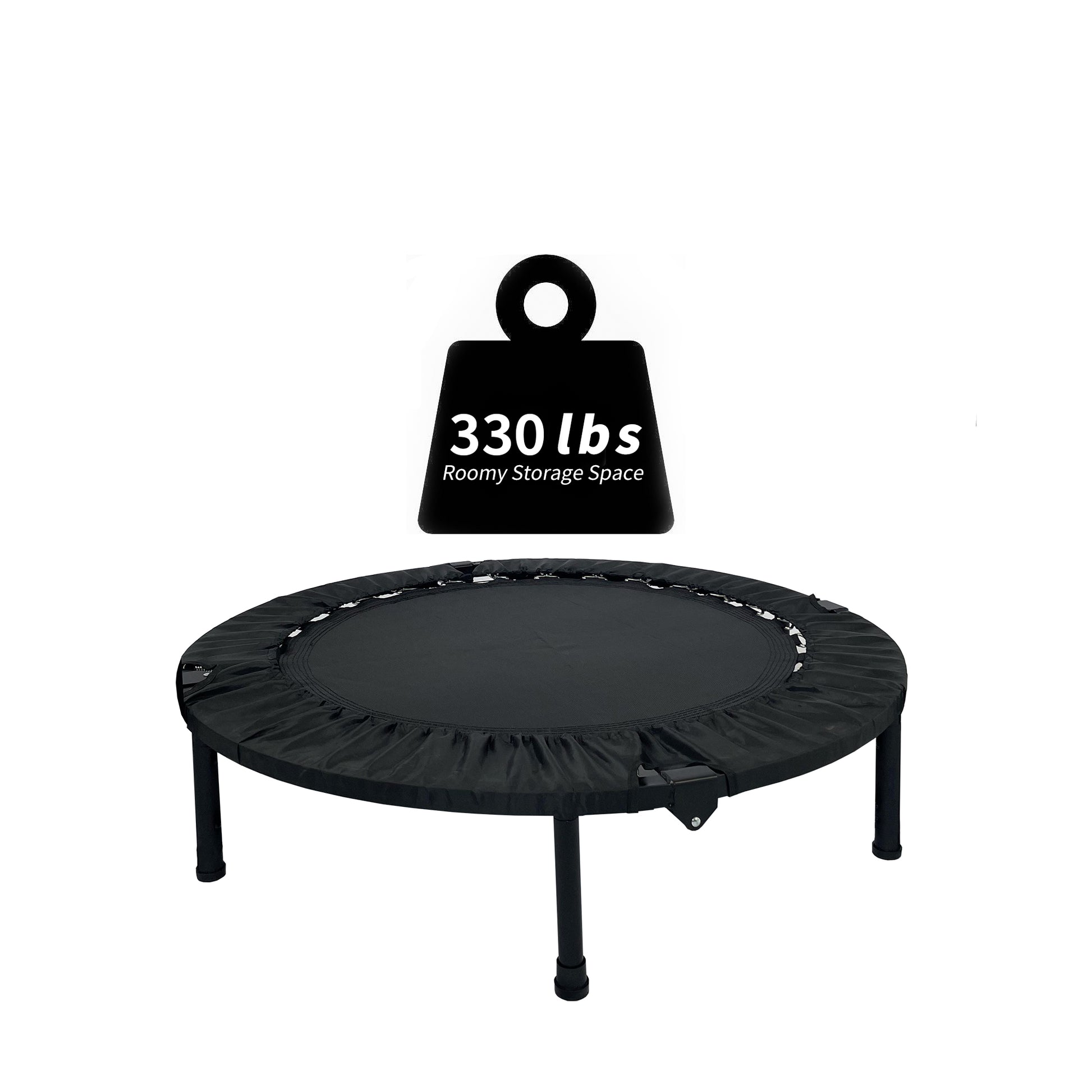 40 Inch Mini Exercise Trampoline For Adults Or Kids Black Steel