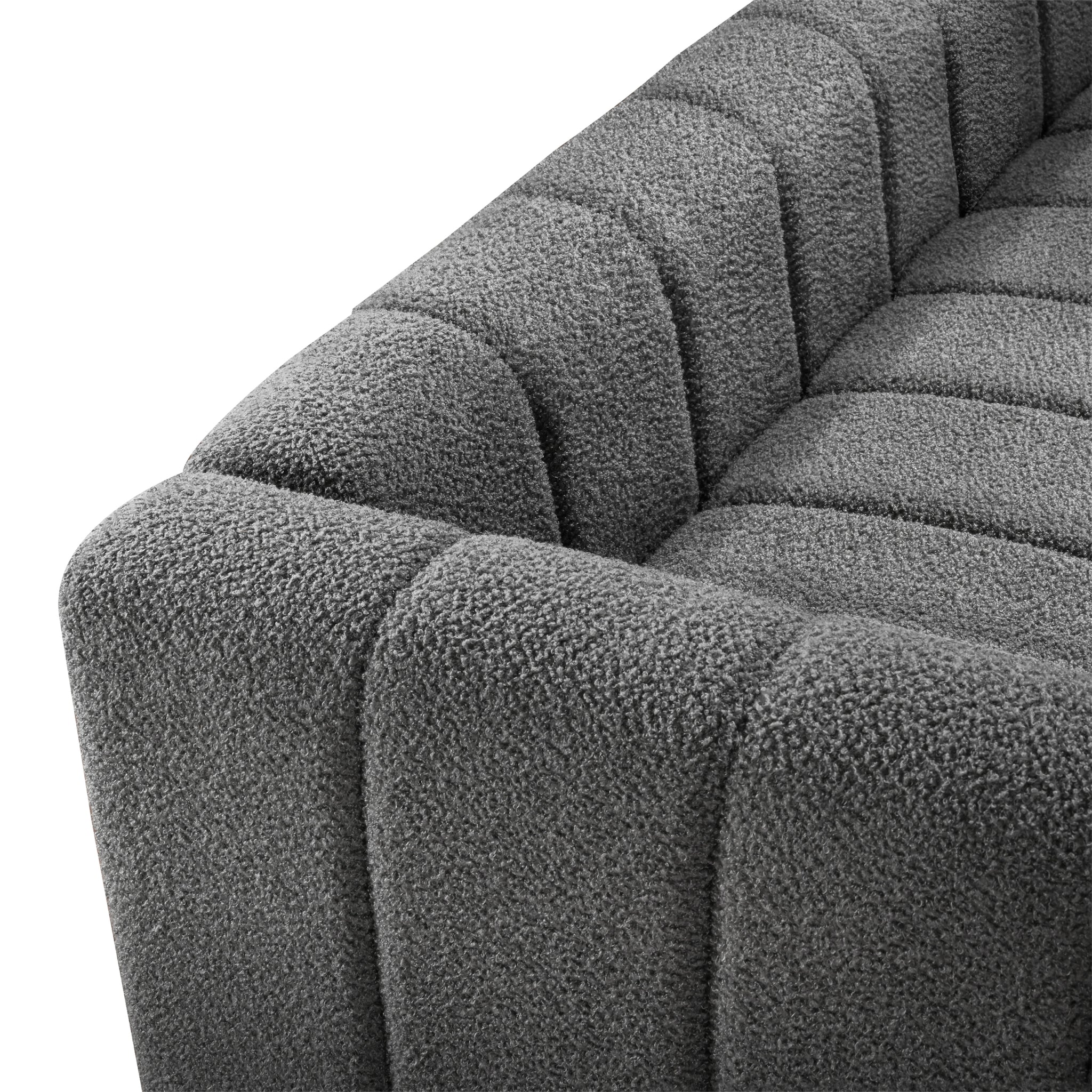 82*30" Modern Teddy Velvet Sofa,2 3 Seat Mid Century gray-teddy