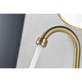 2 Handle Centerset Lead Free Bathroom Faucet, Swivel Spout With Copper Pop Up Drain And 2 Water Supply Lines Brushed Gold Stainless Steel