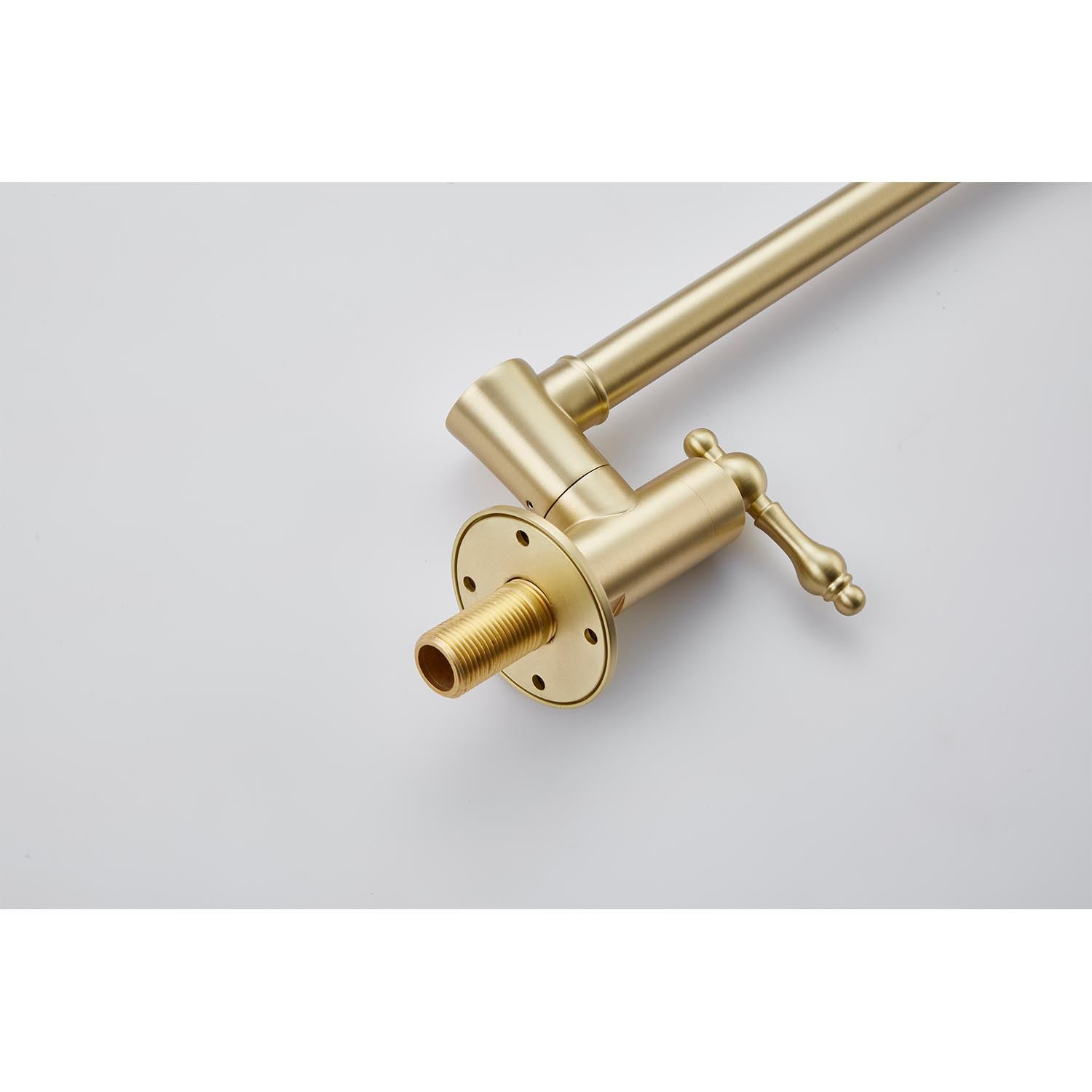 Wall Mount Folding Kitchen Pot Filler Faucet Brushed Gold Brass