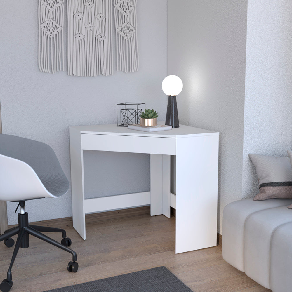 Corner Desk Granger, Office, White Black Particle Board Engineered Wood