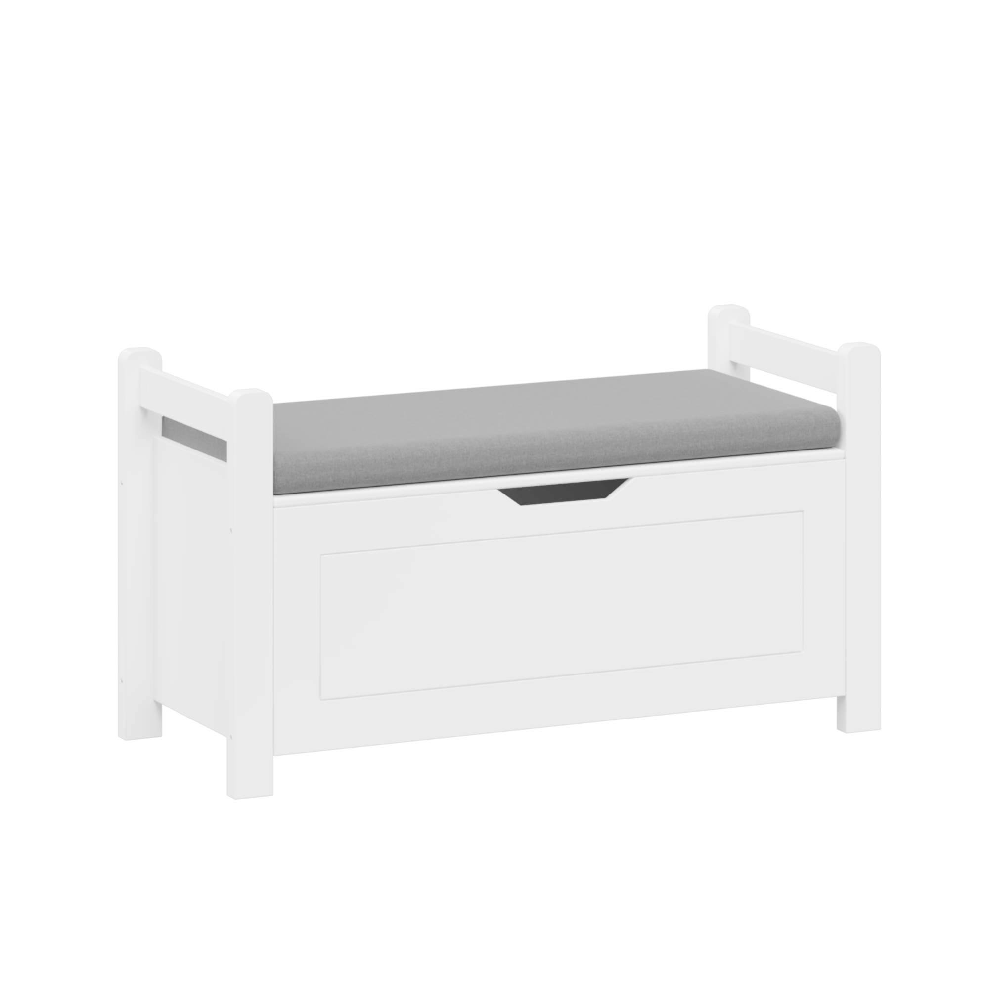 Kids Toy Box Chest, White Rubber Wood Toy Box for Boys white-mdf