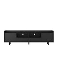 High Gloss Tv Stand With Led Light For Tvs Up To 70 Inche, Modern Home Entertainment Center With Open Shelves And Drawers, Media Console Tv Stand For Living Room Black 70 79 Inches Mdf