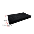 Gyuri 76'' Upholstered Sofa Black Velvet