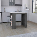 Kitchen Island Doyle, Kitchen, Smoky Oak Ibiza Marble Color Finish Multicolor Particle Board Engineered Wood