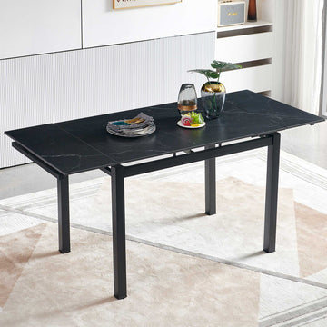 Black Ceramic Modern Rectangular Expandable Dining Room Table For Space Saving Kitchen Small Space Table Black Triangular Dining Room Modern Square Ceramic H Shape