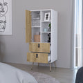 Tall Dresser Magness, Bedroom, White Macadamia Multicolor Particle Board Engineered Wood