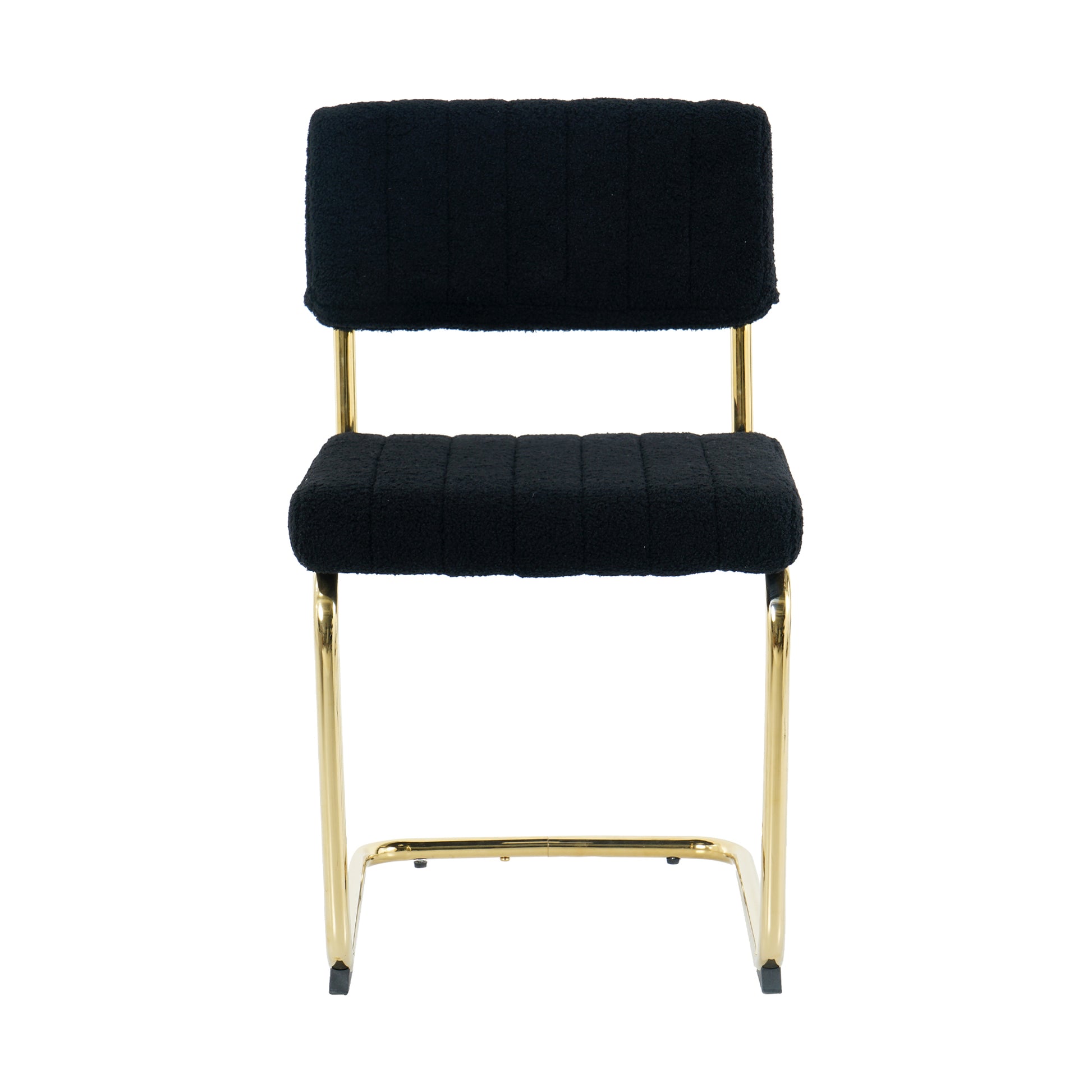 Modern Simple Light Luxury Dining Black Chair Home Bedroom Stool Back Dressing Chair Student Desk Chair Gold Metal Legs Set Of 4 Metal Black Teddy