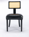 Heng Ming T back imitation rattan dining chair, PU black-pvc