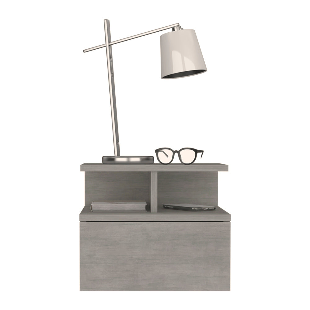 Nightstand Floating Flopini, Bedroom, Concrete Gray Grey Particle Board Engineered Wood