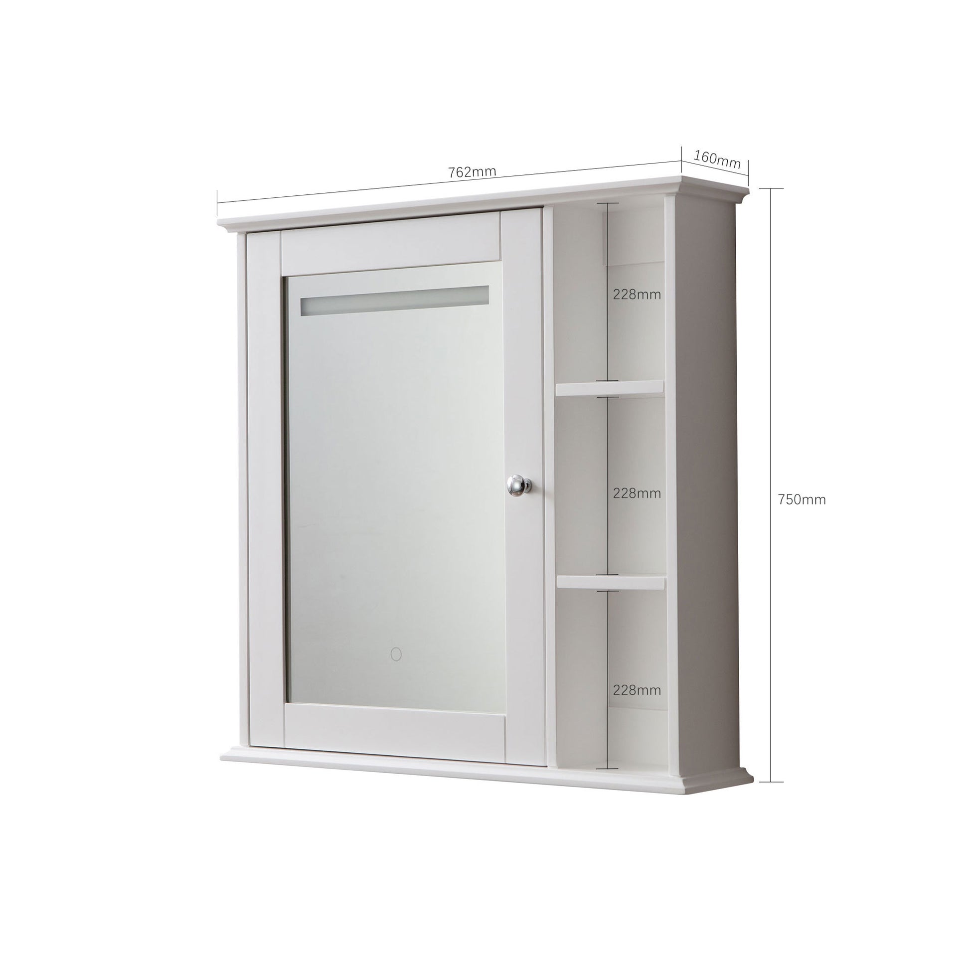 Bathroom Storage Mirror Cabinet Wall Mounted white-1-4-adjustable shelves-bathroom-wall