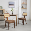 Heng Ming T back imitation rattan dining chair, PU brown-pvc