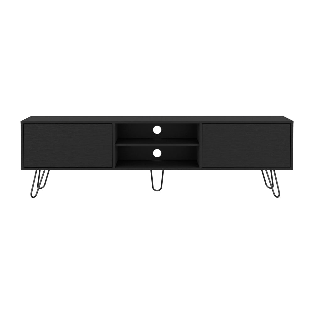 Tv Stand Franklin, Living Room, Black Black 50 59 Inches Particle Board Engineered Wood