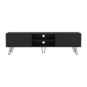 Tv Stand Franklin, Living Room, Black Black 50 59 Inches Particle Board Engineered Wood