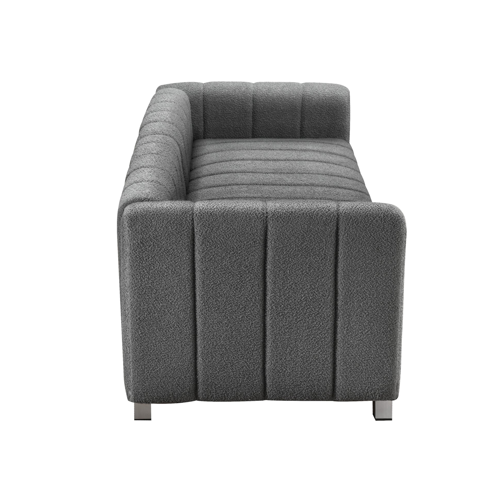 82*30" Modern Teddy Velvet Sofa,2 3 Seat Mid Century Indoor Couch, Exquisite Upholstered Loveseat With Striped Decoration For Living Room,Bedroom,Apartment,2 Colors 2 Pillows Gray Teddy