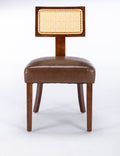 Heng Ming T back imitation rattan dining chair, PU brown-pvc