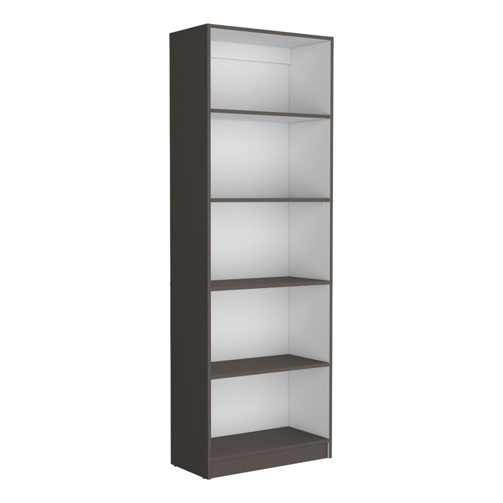 Bookcase 4 Shelves Benzoni, Office, Matt Gray White Multicolor Particle Board Engineered Wood