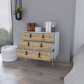 Dresser Magness, Bedroom, White Macadamia Multicolor Particle Board Engineered Wood