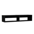 Floating Tv Stand Shelley, Living Room, Black Black 60 69 Inches Particle Board Engineered Wood