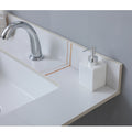 31Inchsintered Stone Bathroom Vanity Top White Gold Color With Undermount Ceramic Sink And Single Faucet Hole With Backsplash White Sintered Stone