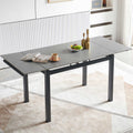 Grey Ceramic Modern Rectangular Expandable Dining Room Table For Space Saving Kitchen Small Space Table Leg Gray Dining Room Modern Square Ceramic