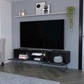 Tv Stand Franklin, Living Room, Black Black 50 59 Inches Particle Board Engineered Wood