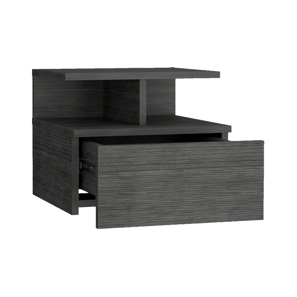 Nightstand Floating Flopini, Bedroom, Smokey Oak Gray Particle Board Engineered Wood