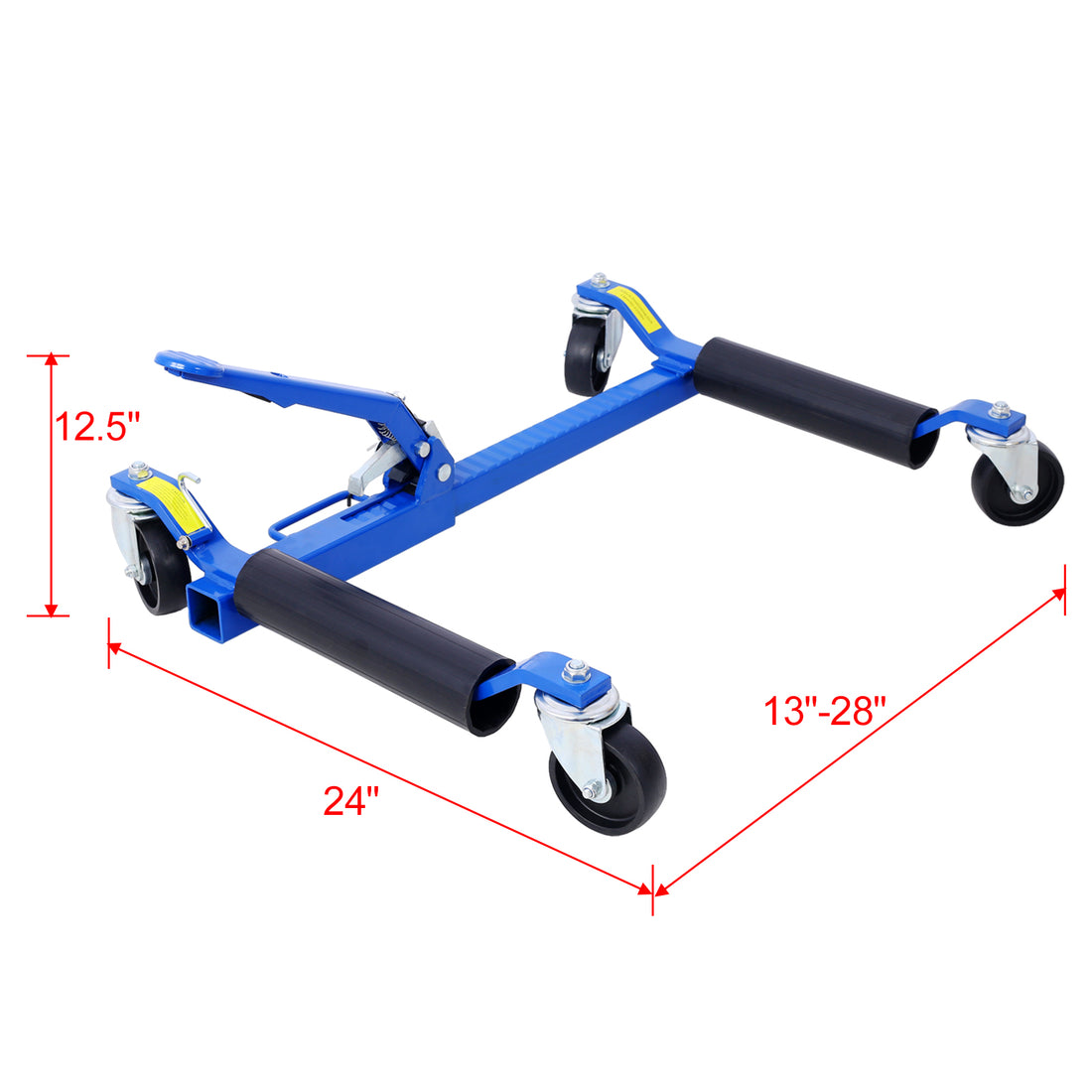 Set Of 4 Wheel Dolly Car Skates Vehicle Positioning Hydraulic Tire Jack Ratcheting Foot Pedal Lift Hydraulic Car Wheel Dolly, 1,250Lbs Blue Blue Aluminum