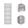 Bookcase 4 Shelves Benzoni, Office, White White Particle Board Engineered Wood