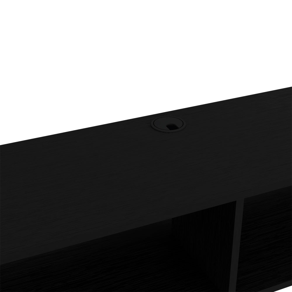 Floating Tv Stand Shelley, Living Room, Black Black 60 69 Inches Particle Board Engineered Wood