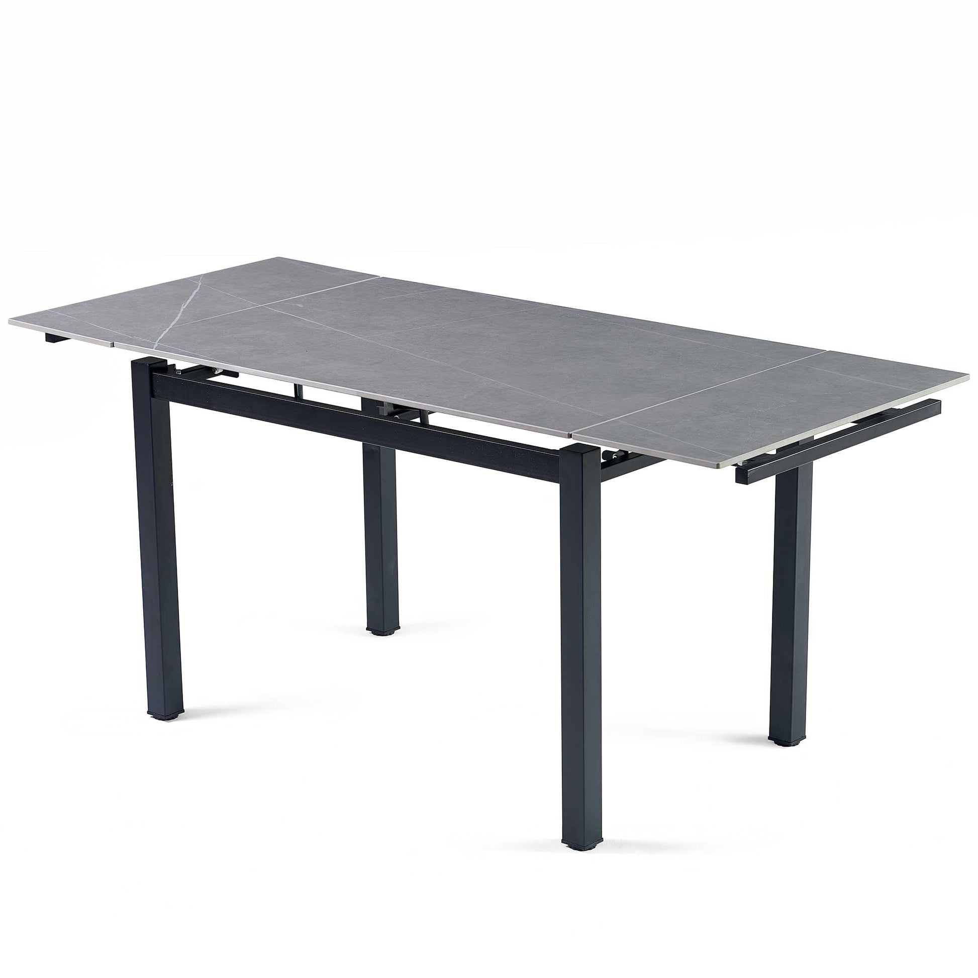 Grey Ceramic Modern Rectangular Expandable Dining Room Table For Space Saving Kitchen Small Space Table Top Gray Dining Room Modern Square Ceramic