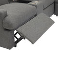 104'' Power Recliner Corner Sofa Home Theater Reclining Sofa Sectional Couches With Storage Box, Cup Holders, Usb Ports And Power Socket For Living Room, Dark Grey Dark Grey Foam Linen 4 Seat