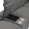 104'' Power Recliner Corner Sofa Home Theater Reclining Sofa Sectional Couches With Storage Box, Cup Holders, Usb Ports And Power Socket For Living Room, Dark Grey Dark Grey Foam Linen 4 Seat