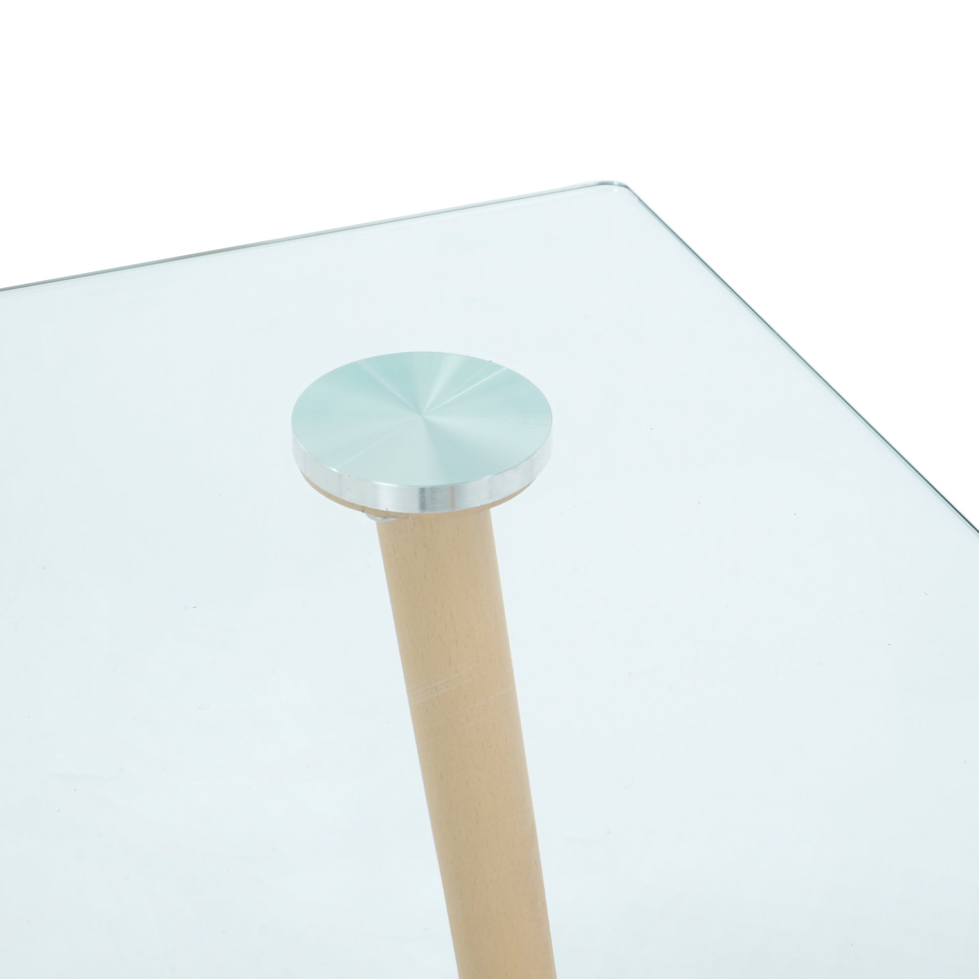 Modern Kitchen Glass dining table 51" Rectangular clear-rectangular-glass