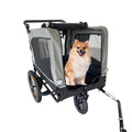 Outdoor Heavy Duty Foldable Utility Pet Stroller Dog black+ gray-fabric-steel