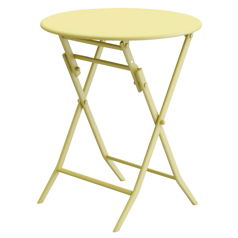 3 Piece Patio Bistro Set Of Foldable Round Table And Chairs, Yellow No Yellow Metal