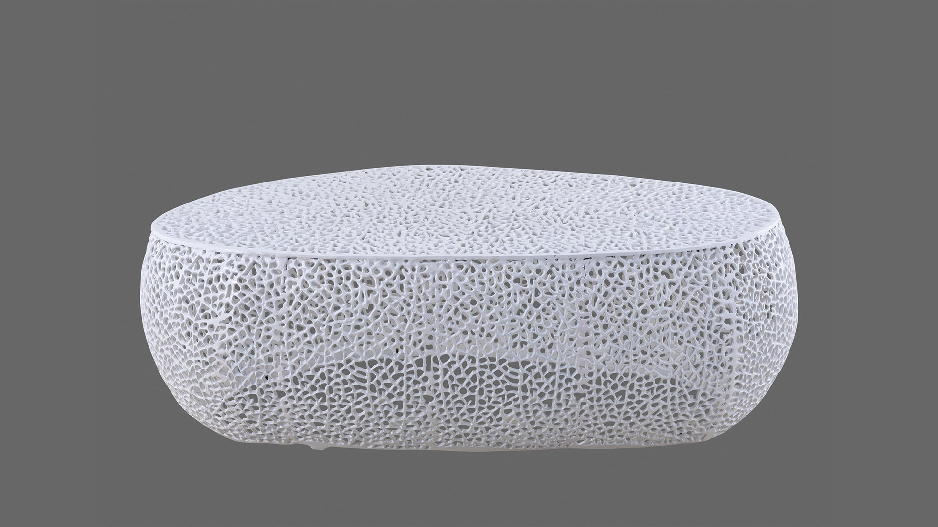 T3601 50 Oval Coffee Table White White Primary Living Space Contemporary,Modern Oval Coffee & End Tables Aluminium Aluminium