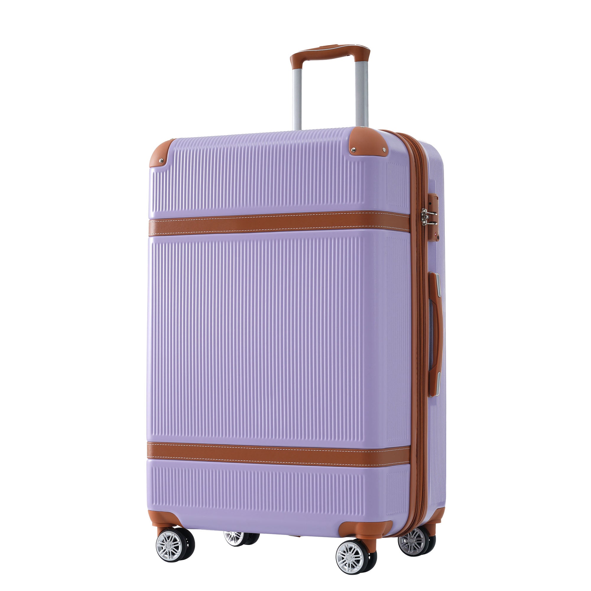 Hardshell Luggage Sets 3 Piece double spinner 8 wheels lilac-abs
