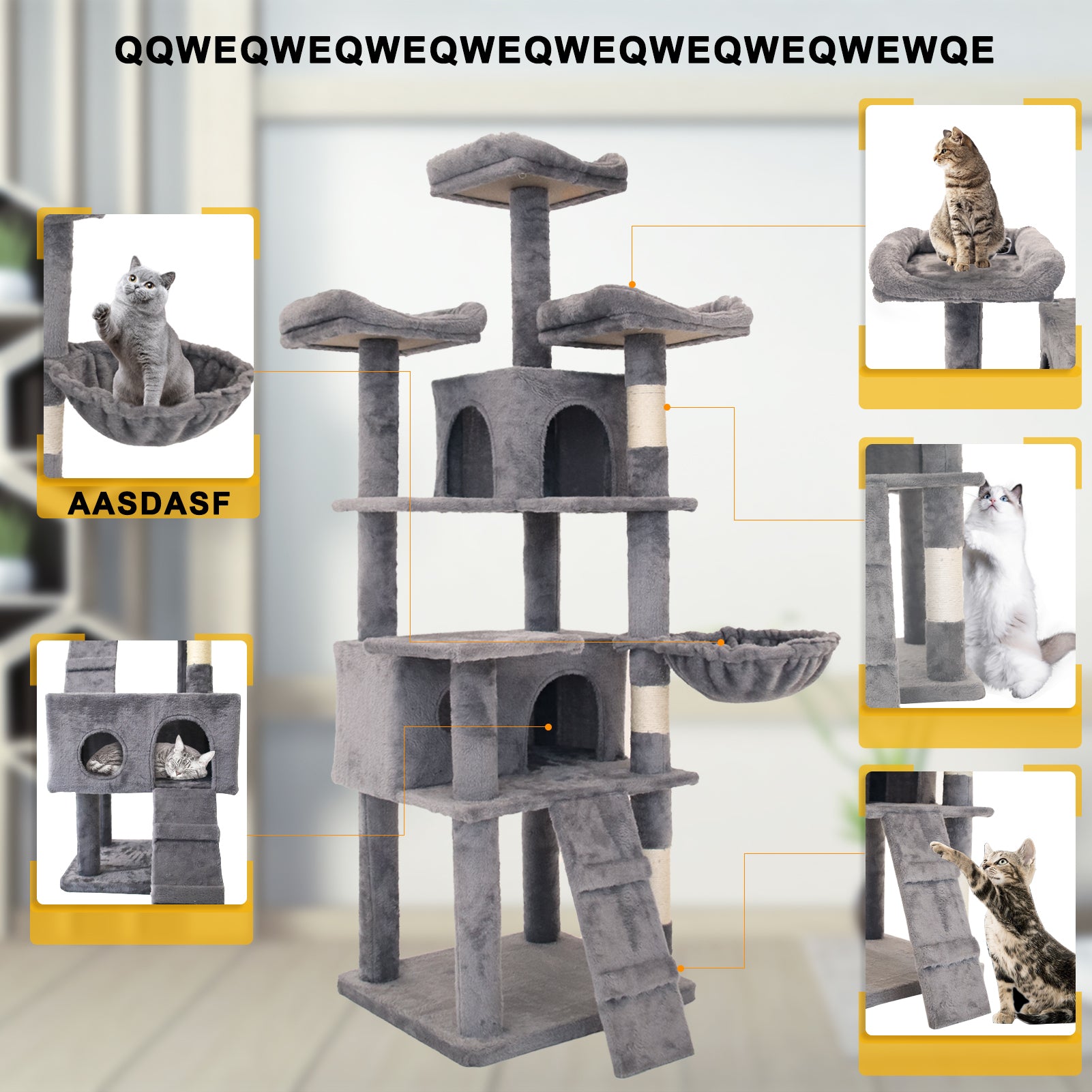 Cat Climbing Frame Antique Gray Altay Velvet