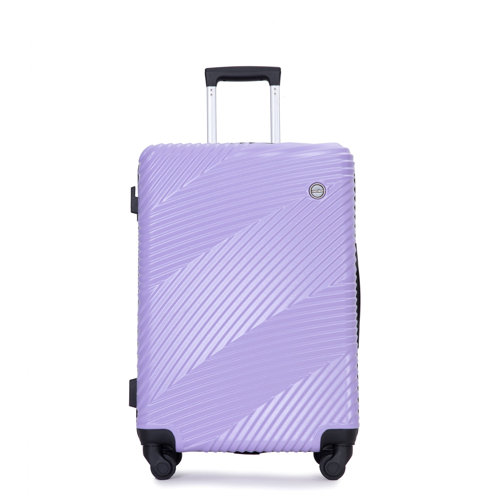 3 Piece Luggage Sets PC ABS Lightweight Suitcase with light purple-abs+pc