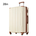 Hardshell Luggage Spinner Suitcase With Tsa Lock Lightweight Expandable 28'' Single Luggage Brown White Abs