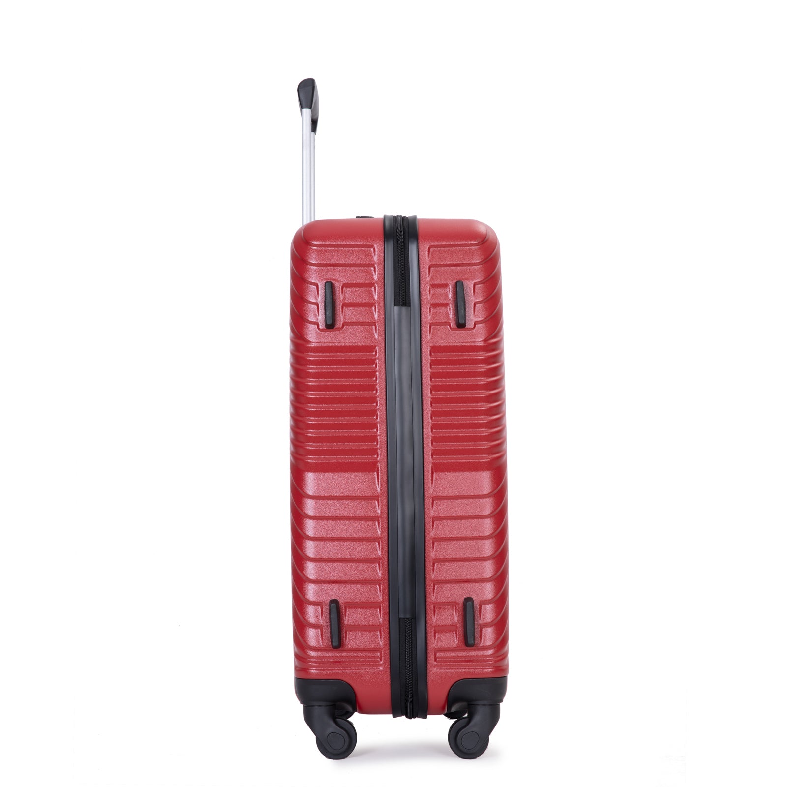 3 Piece Luggage Sets PC ABS Lightweight Suitcase with red-abs+pc