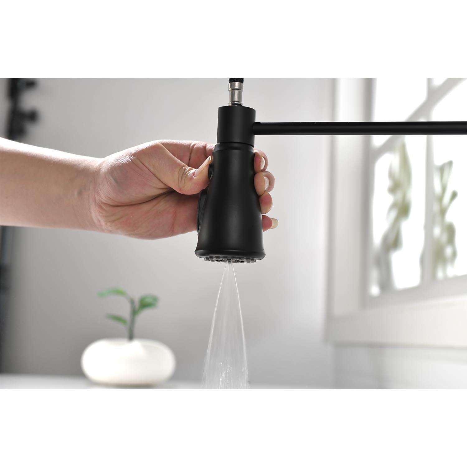 Touch Kitchen Faucet With Pull Down Sprayer Matte Black Stainless Steel