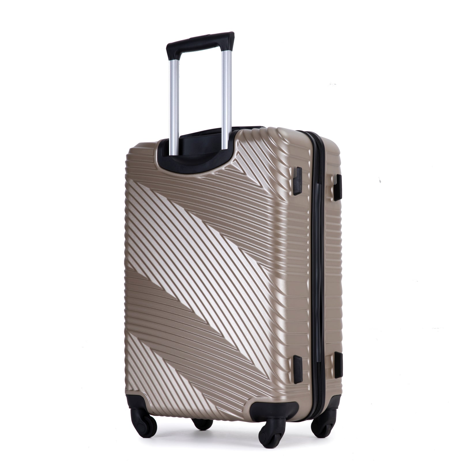 3 Piece Luggage Sets PC ABS Lightweight Suitcase with gold-abs+pc