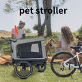 Outdoor Heavy Duty Foldable Utility Pet Stroller Dog black+ gray-fabric-steel