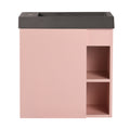 20'' Floating Wall Mounted Bathroom Vanity With Resin Sink & Soft Close Cabinet Door Pink Black 1 1 Soft Close Doors Bathroom Wall Mounted Modern Plywood